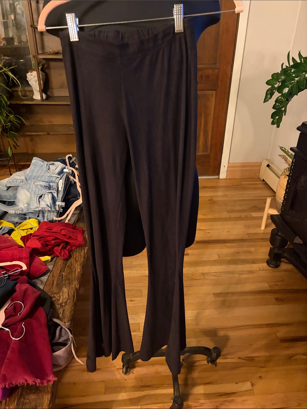 Black Women's Flare faux suede Pants